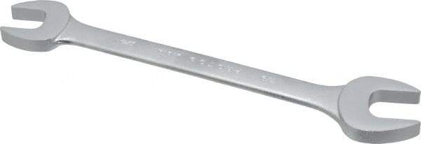 Proto - 3/4" x 7/8" Standard Open End Wrench - 9-1/2" OAL, Double End, Satin Finish, 15° Head Angle - Exact Tool & Supply