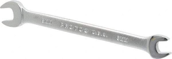 Proto - 8mm x 9mm Standard Open End Wrench - 5-1/8" OAL, Double End, Satin Finish, 15° Head Angle - Exact Tool & Supply