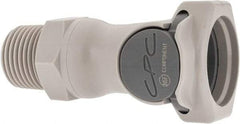 CPC Colder Products - 1/2" Outside Diam, 1/2 NPT, Polypropylene Push-to-Connect Tube Female Connector - 60 Max psi, Gray - Exact Tool & Supply