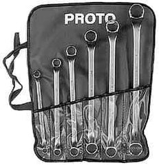 Proto - 6 Piece, 3/8" x 7/16" to 15/16" x 1", 12 Point Box End Wrench Set - Inch Measurement Standard, Satin Finish - Exact Tool & Supply