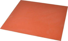 Made in USA - 12" Long, 12" Wide, 0.031" Thick, Silicone Rubber Foam Sheet - 45 to 55 Durometer, Orange-Red, -60 to 600°F, 650 psi Tensile Strength, Plain Backing, Stock Length - Exact Tool & Supply