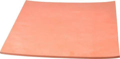 Made in USA - 12" Long, 12" Wide, 1/4" Thick, Silicone Rubber Foam Sheet - 45 to 55 Durometer, Orange-Red, -60 to 600°F, 650 psi Tensile Strength, Plain Backing, Stock Length - Exact Tool & Supply