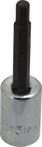 Proto - 3/8" Drive, 5mm Hex Bit Socket - 2-5/8" OAL, 1-5/8" Bit Length - Exact Tool & Supply