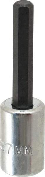Proto - 3/8" Drive, 7mm Hex Bit Socket - 2-5/8" OAL, 1-5/8" Bit Length - Exact Tool & Supply