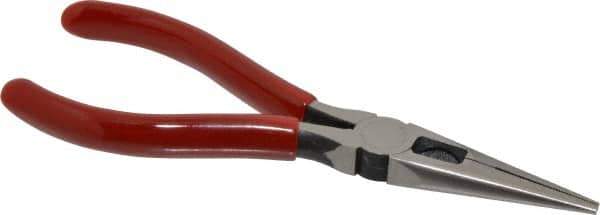 Proto - 6-5/8" OAL, 1-7/8" Jaw Length x 11/16" Jaw Width, Long Nose Side Cutting Chain Nose Pliers - Serrated Jaw, Standard Head, Plastisol Handles - Exact Tool & Supply