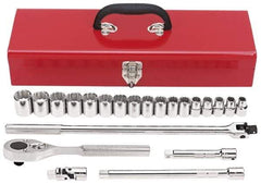 Proto - 22 Piece 1/2" Drive Socket Set - 12 Points, 10mm to 26mm Range, Metric Measurement Standard - Exact Tool & Supply