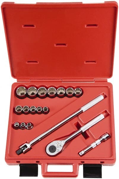 Proto - Socket Sets; Measurement Type: SAE ; Drive Size: 0.5 ; Minimum Size (mm): 5 ; Minimum Size (Inch): 3/16 ; Maximum Size (Inch): 1-1/4 ; Tool Type: Socket Set - Exact Tool & Supply