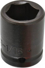 Proto - 3/4" Drive 1-1/16" Standard Impact Socket - 6 Points, 2-1/16" OAL - Exact Tool & Supply
