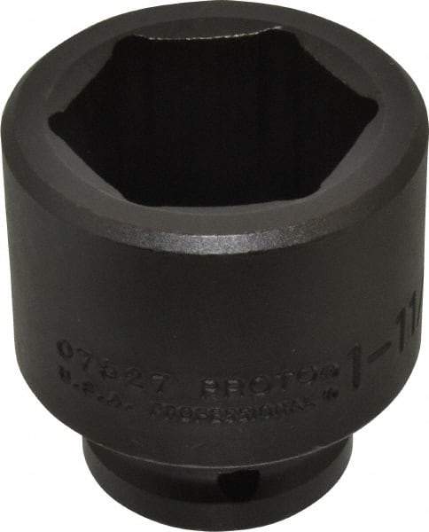 Proto - 3/4" Drive 1-11/16" Standard Impact Socket - 6 Points, 2-5/8" OAL - Exact Tool & Supply
