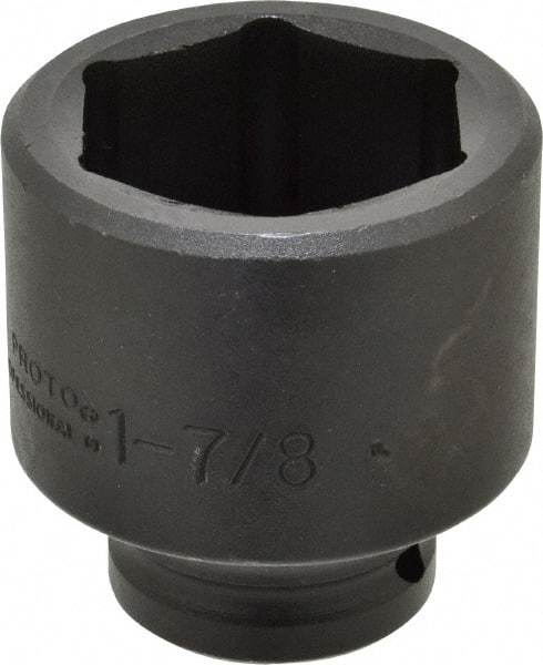 Proto - 3/4" Drive 1-7/8" Standard Impact Socket - 6 Points, 2-13/16" OAL - Exact Tool & Supply
