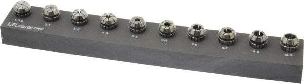 Kennametal - 10 Piece, 1mm to 10mm Capacity, ER Collet Set - Increments of 1mm, Series ER16 - Exact Tool & Supply
