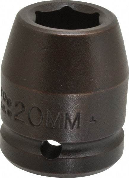 Proto - 3/4" Drive 20mm Standard Impact Socket - 6 Points, 1-59/64" OAL - Exact Tool & Supply