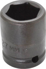 Proto - 3/4" Drive 27mm Standard Impact Socket - 6 Points, 2-3/64" OAL - Exact Tool & Supply