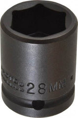 Proto - 3/4" Drive 28mm Standard Impact Socket - 6 Points, 2-3/64" OAL - Exact Tool & Supply