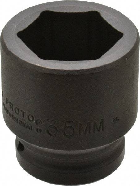 Proto - 3/4" Drive 35mm Standard Impact Socket - 6 Points, 2-1/4" OAL - Exact Tool & Supply