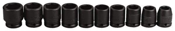 Proto - 10 Piece 3/4" Drive Impact Socket Set - 6 Points, 3/4" to 1-5/16" Range, Inch Measurement Standard - Exact Tool & Supply