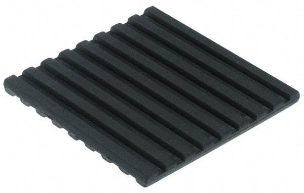 Mason Ind. - 6" Long x 6" Wide x 3/8" Thick, 6" Diam, Neoprene, Machinery Leveling Pad & Mat - 1,000 Lb Max Load, Black - Exact Tool & Supply