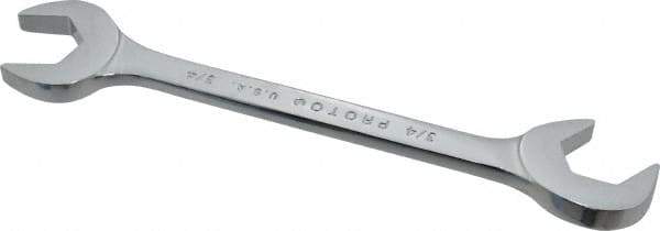 Proto - 3/4" Standard Open End Wrench - 7" OAL, Double End, Chrome Finish, 15° & 60° Head Angle - Exact Tool & Supply