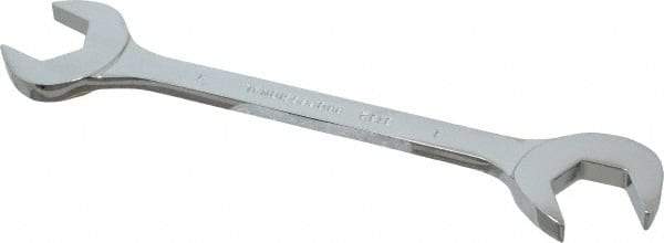 Proto - 1" Standard Open End Wrench - 9-1/2" OAL, Double End, Chrome Finish, 15° & 60° Head Angle - Exact Tool & Supply