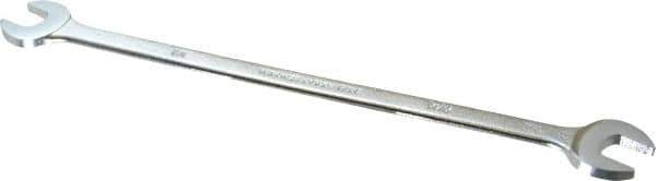 Proto - 1/2" x 9/16" Standard Extra Thin Open End Wrench - 10" OAL, Double End, Satin Finish, 15° Head Angle - Exact Tool & Supply