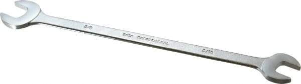 Proto - 9/16" x 5/8" Standard Extra Thin Open End Wrench - 10" OAL, Double End, Satin Finish, 15° Head Angle - Exact Tool & Supply