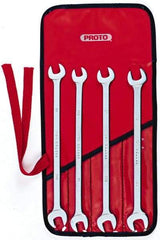 Proto - 4 Piece, 7/16" x 1/2" to 9/16" x 5/8", Open End Wrench Set - Inch Measurement Standard, Chrome Finish, Comes in Nylon Roll - Exact Tool & Supply