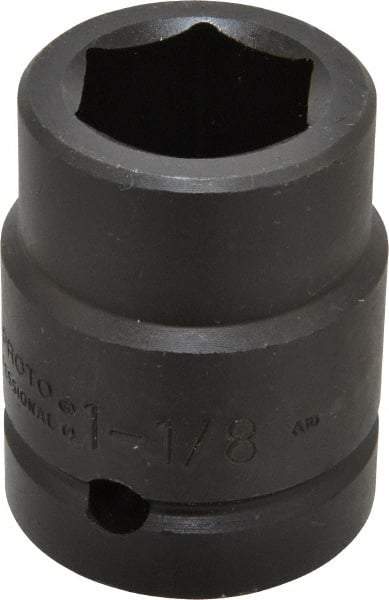 Proto - 1" Drive 1-1/8" Standard Impact Socket - 6 Points, 2-5/8" OAL - Exact Tool & Supply