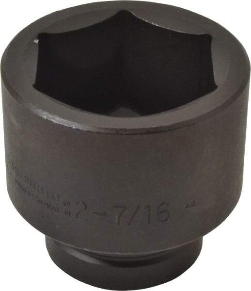 Proto - 1" Drive 2-7/16" Standard Impact Socket - 6 Points, 3-25/64" OAL - Exact Tool & Supply