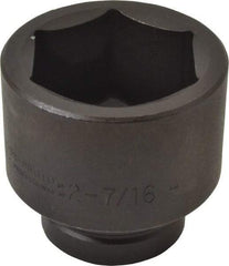 Proto - 1" Drive 2-7/16" Standard Impact Socket - 6 Points, 3-25/64" OAL - Exact Tool & Supply