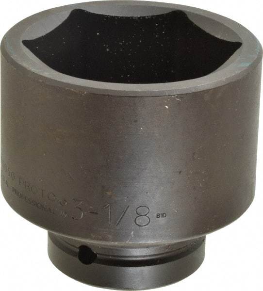 Proto - 1" Drive 3-1/8" Standard Impact Socket - 6 Points, 4-1/16" OAL - Exact Tool & Supply