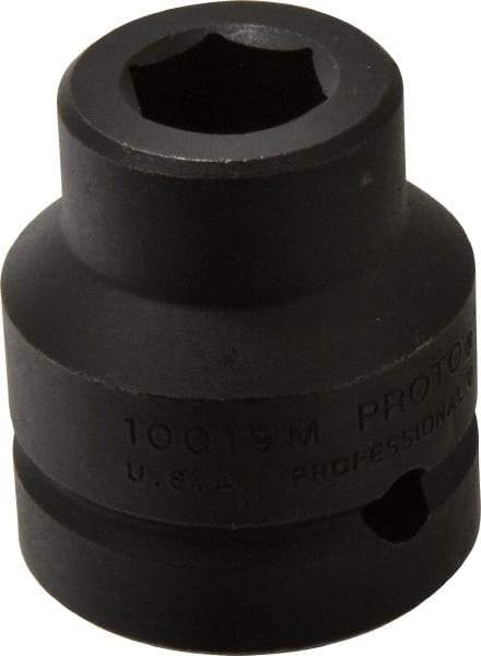 Proto - 1" Drive 19mm Standard Impact Socket - 6 Points, 2-7/16" OAL - Exact Tool & Supply