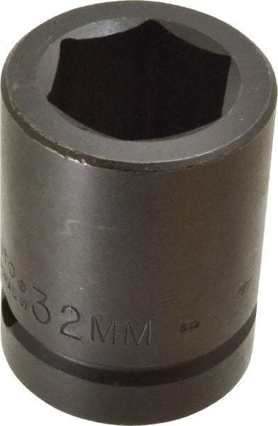 Proto - 1" Drive 32mm Standard Impact Socket - 6 Points, 2-7/16" OAL - Exact Tool & Supply