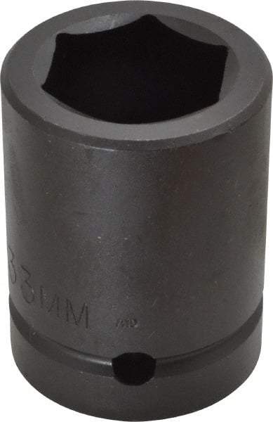Proto - 1" Drive 33mm Standard Impact Socket - 6 Points, 2-7/16" OAL - Exact Tool & Supply