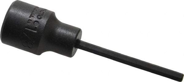 Proto - 3/8" Drive, 1/8" Impact Hex Bit Socket - 1-5/8" Bit Length, 2-23/32" OAL - Exact Tool & Supply