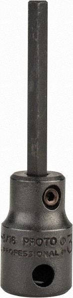 Proto - 3/8" Drive, 3/16" Impact Hex Bit Socket - 1-5/8" Bit Length, 2-23/32" OAL - Exact Tool & Supply