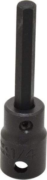 Proto - 3/8" Drive, 1/4" Impact Hex Bit Socket - 1-5/8" Bit Length, 2-23/32" OAL - Exact Tool & Supply