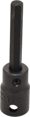 Proto - 3/8" Drive, 1/4" Impact Hex Bit Socket - 1-5/8" Bit Length, 2-23/32" OAL - Exact Tool & Supply