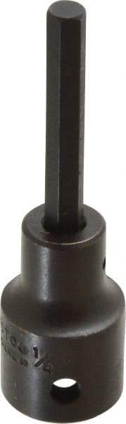 Proto - 1/2" Drive, 1/4" Impact Hex Bit Socket - 1-3/4" Bit Length, 3-1/4" OAL - Exact Tool & Supply