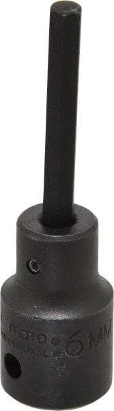 Proto - 1/2" Drive, 6mm Impact Hex Bit Socket - 3-1/4" OAL - Exact Tool & Supply