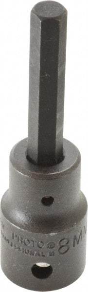 Proto - 1/2" Drive, 8mm Impact Hex Bit Socket - 3-1/4" OAL - Exact Tool & Supply
