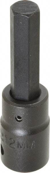 Proto - 1/2" Drive, 12mm Impact Hex Bit Socket - 3-1/4" OAL - Exact Tool & Supply
