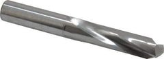 Atrax - 15/32" 135° Spiral Flute Solid Carbide Screw Machine Drill Bit - Bright Finish, Right Hand Cut, 2-1/8" Flute Length, 3-5/8" OAL, Split Point, Straight Shank - Exact Tool & Supply
