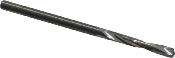 Atrax - #38 135° Spiral Flute Solid Carbide Screw Machine Drill Bit - Bright Finish, Right Hand Cut, 13/16" Flute Length, 1-13/16" OAL, Split Point, Straight Shank - Exact Tool & Supply