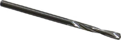 Atrax - #38 135° Spiral Flute Solid Carbide Screw Machine Drill Bit - Bright Finish, Right Hand Cut, 13/16" Flute Length, 1-13/16" OAL, Split Point, Straight Shank - Exact Tool & Supply