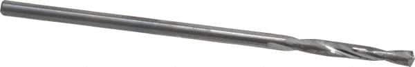 Atrax - #53 135° Spiral Flute Solid Carbide Screw Machine Drill Bit - Bright Finish, Right Hand Cut, 1/2" Flute Length, 1-1/2" OAL, Split Point, Straight Shank - Exact Tool & Supply