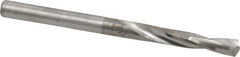 Atrax - 0.1575" 135° Spiral Flute Solid Carbide Screw Machine Drill Bit - Bright Finish, Right Hand Cut, 1-1/16" Flute Length, 2-1/8" OAL, Split Point, Straight Shank - Exact Tool & Supply