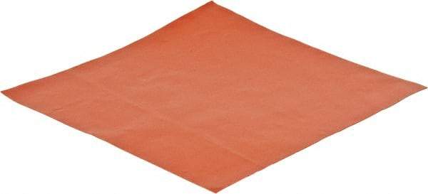 Made in USA - 12" Long, 12" Wide, 0.031" Thick, Silicone Rubber Foam Sheet - 45 to 55 Durometer, Orange-Red, -60 to 600°F, 650 psi Tensile Strength, Adhesive Backing, Stock Length - Exact Tool & Supply