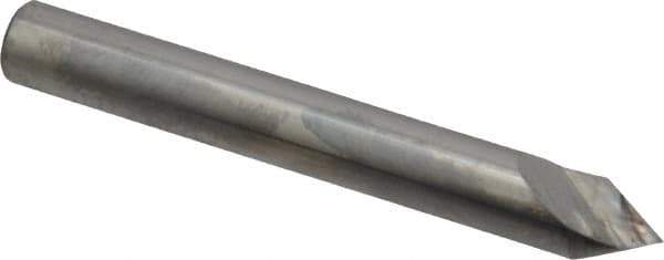 Atrax - 1/4" Head Diam, 1/4" Shank Diam, 1 Flute 60° Solid Carbide Countersink - Bright Finish, 2" OAL, Single End, Straight Shank, Right Hand Cut - Exact Tool & Supply
