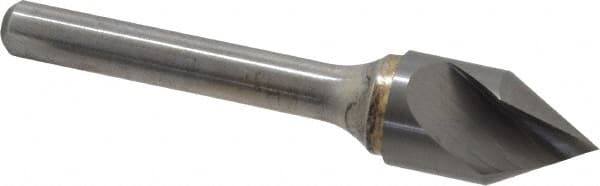 Atrax - 1/2" Head Diam, 1/4" Shank Diam, 1 Flute 60° Solid Carbide Countersink - Exact Tool & Supply
