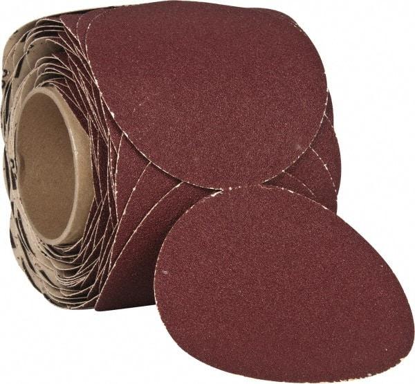 3M - 6" Diam, 80 Grit Ceramic Adhesive PSA Disc - Medium Grade, Red, F Weighted Backing, Flexible, Use with Random Orbital Sanders - Exact Tool & Supply